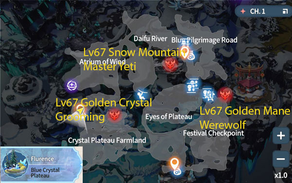 Flurence Blue Crystal Plateau Map